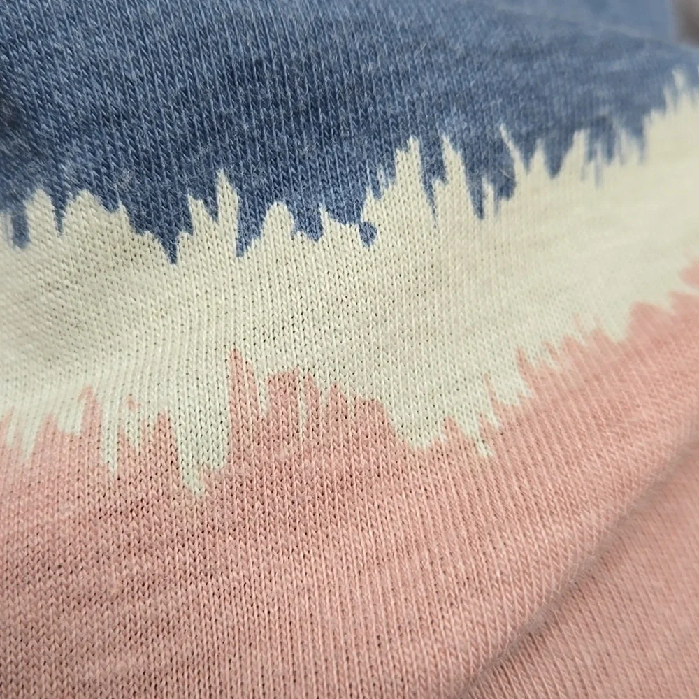 Dog T-shirt, Blue, White, Pink, Mock Tie-dye, Crew Neck, Sz Med, Jersey Knit